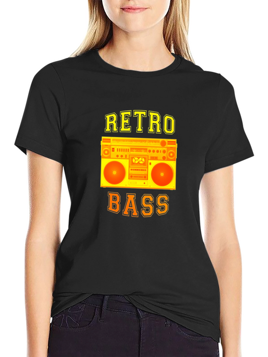 Retro Bass Boombox T-Shirt - Vintage Music Style