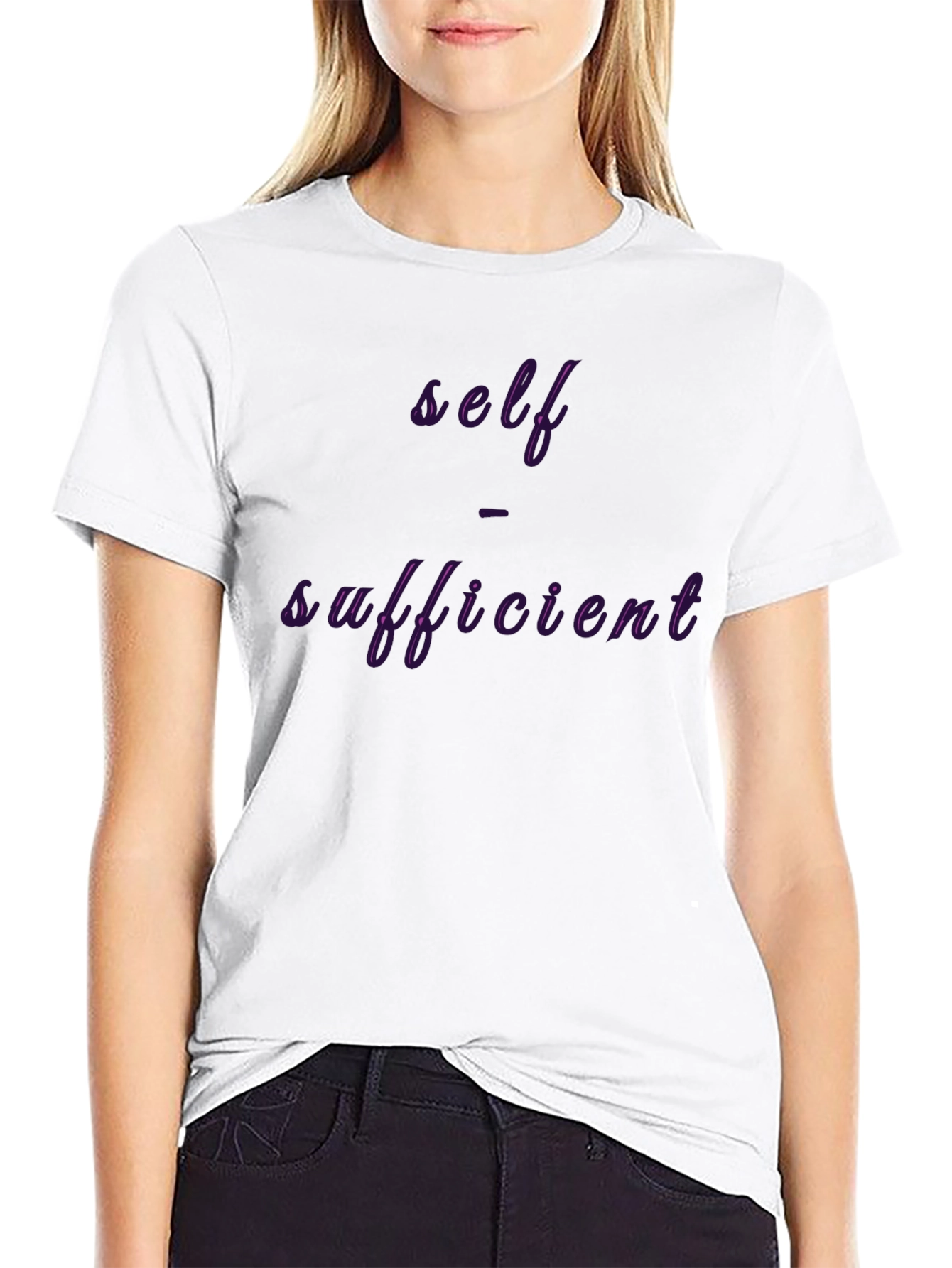 Self Sufficient Graphic Print Tee - Black