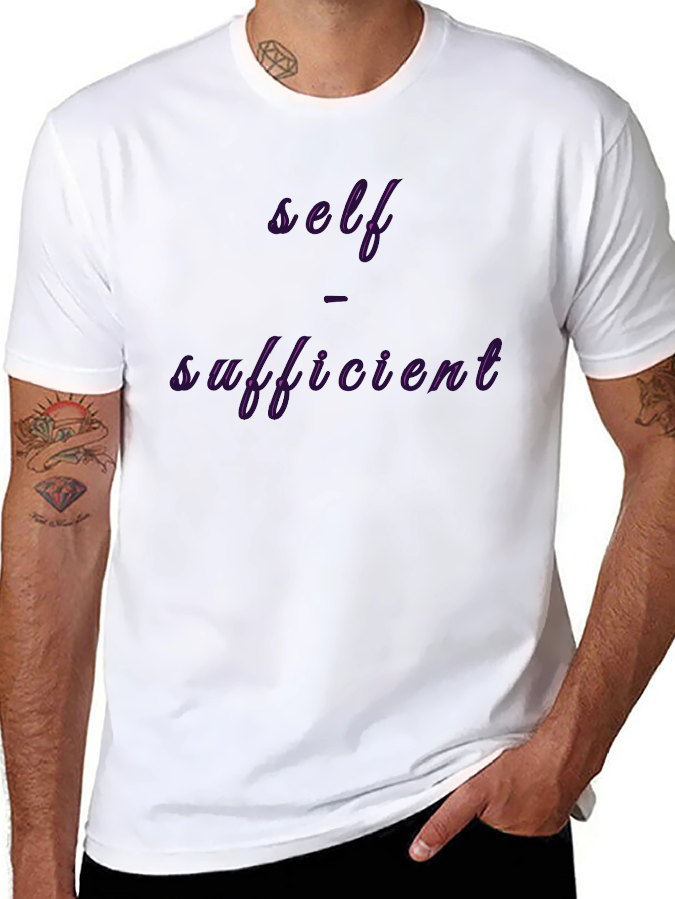 Self Sufficient Graphic Print Tee - Black