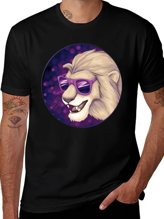 Cool Lion Graphic Tee - Stylish Mens Black T-Shirt