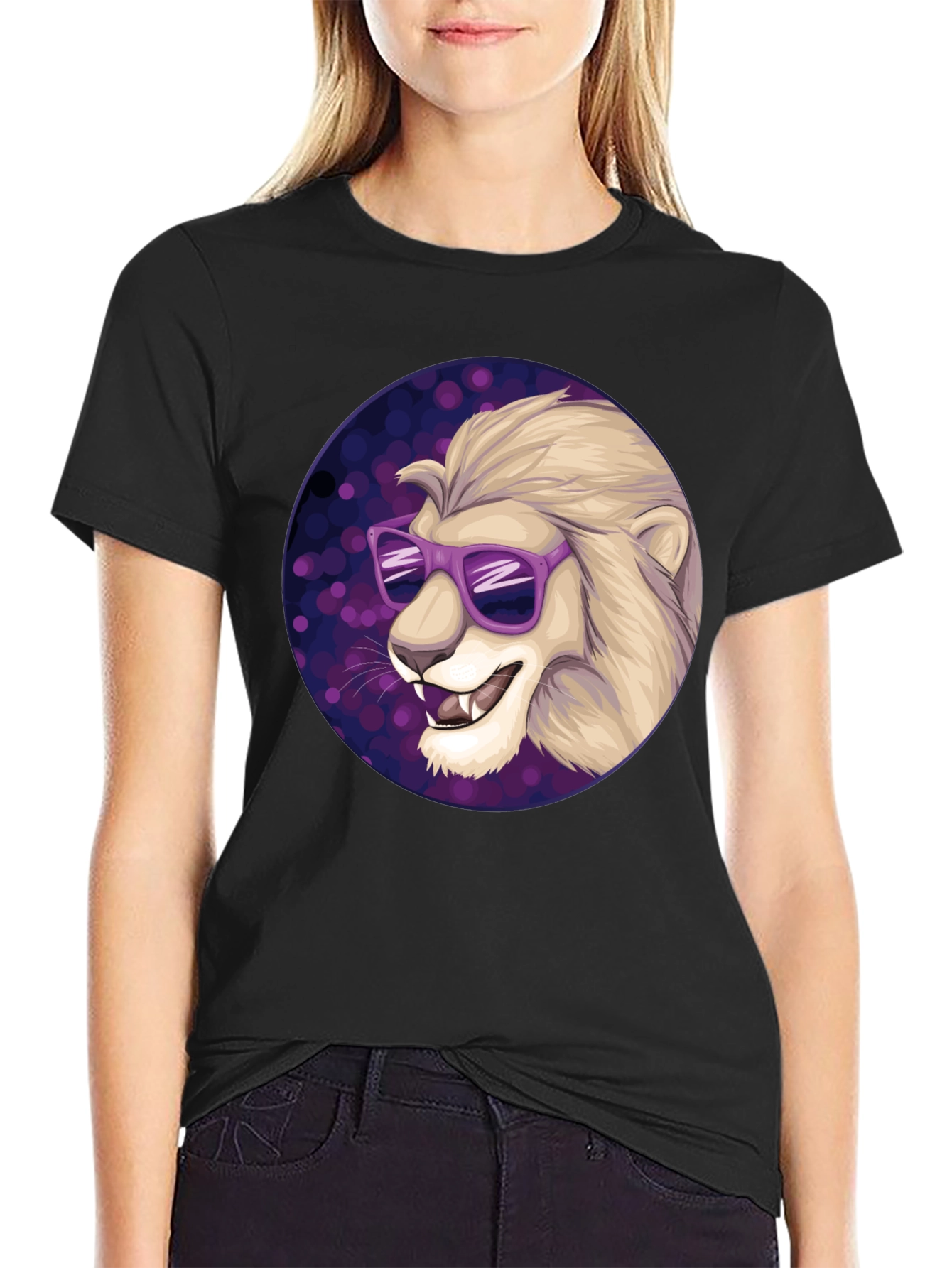 Cool Lion Graphic Tee - Stylish Mens Black T-Shirt