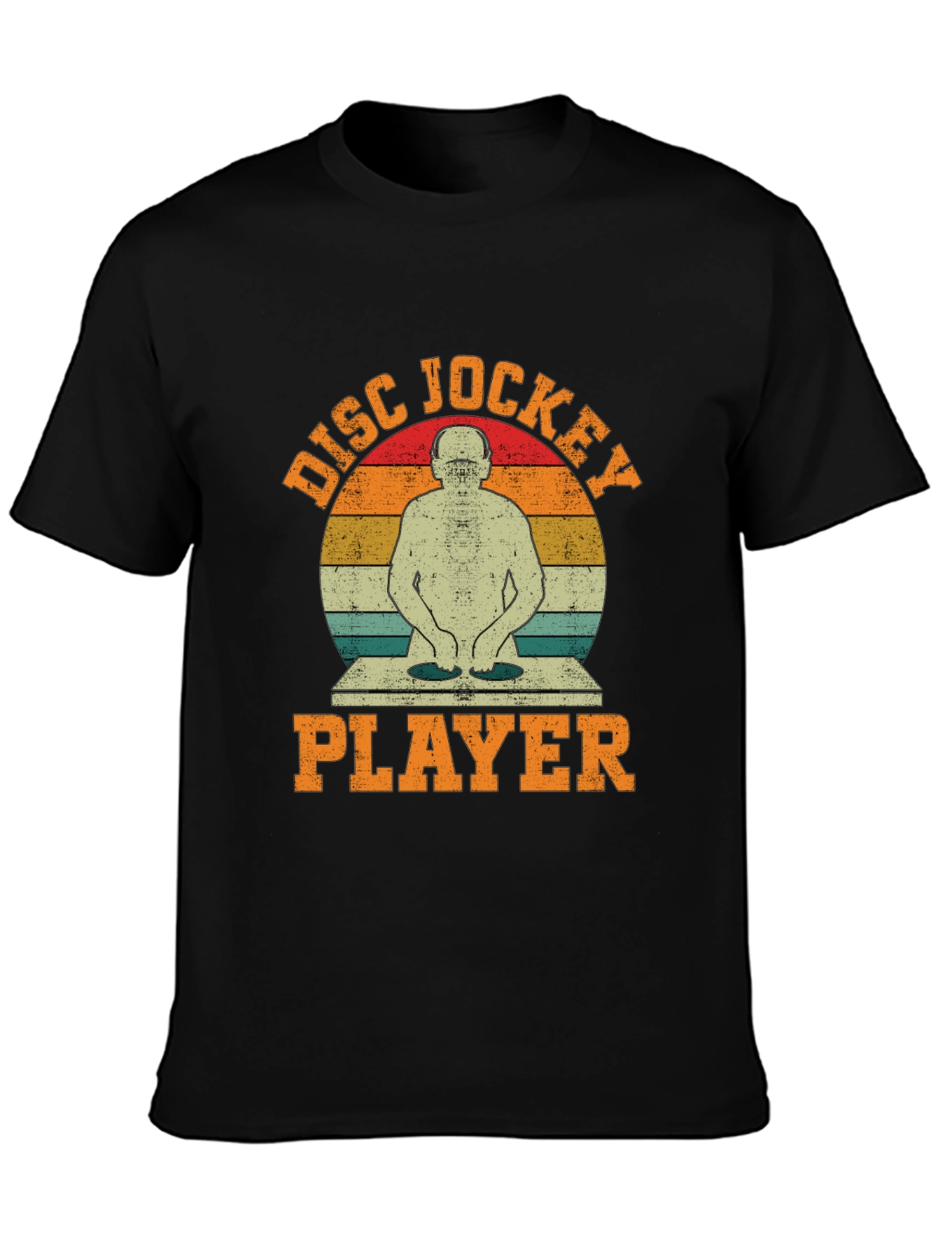 Retro Disc Jockey Player Graphic T-Shirt