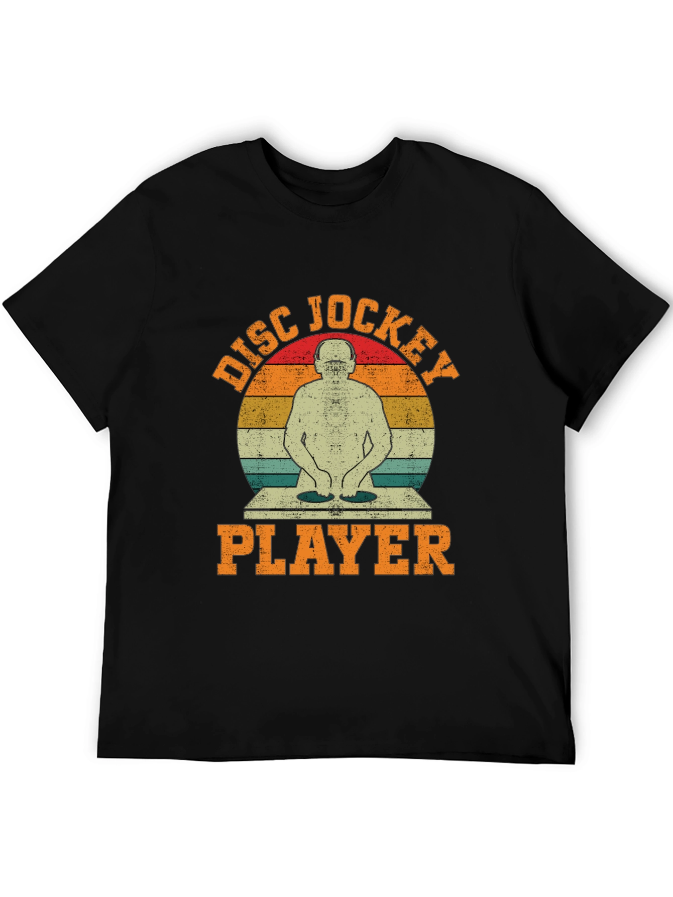 Retro Disc Jockey Player Graphic T-Shirt