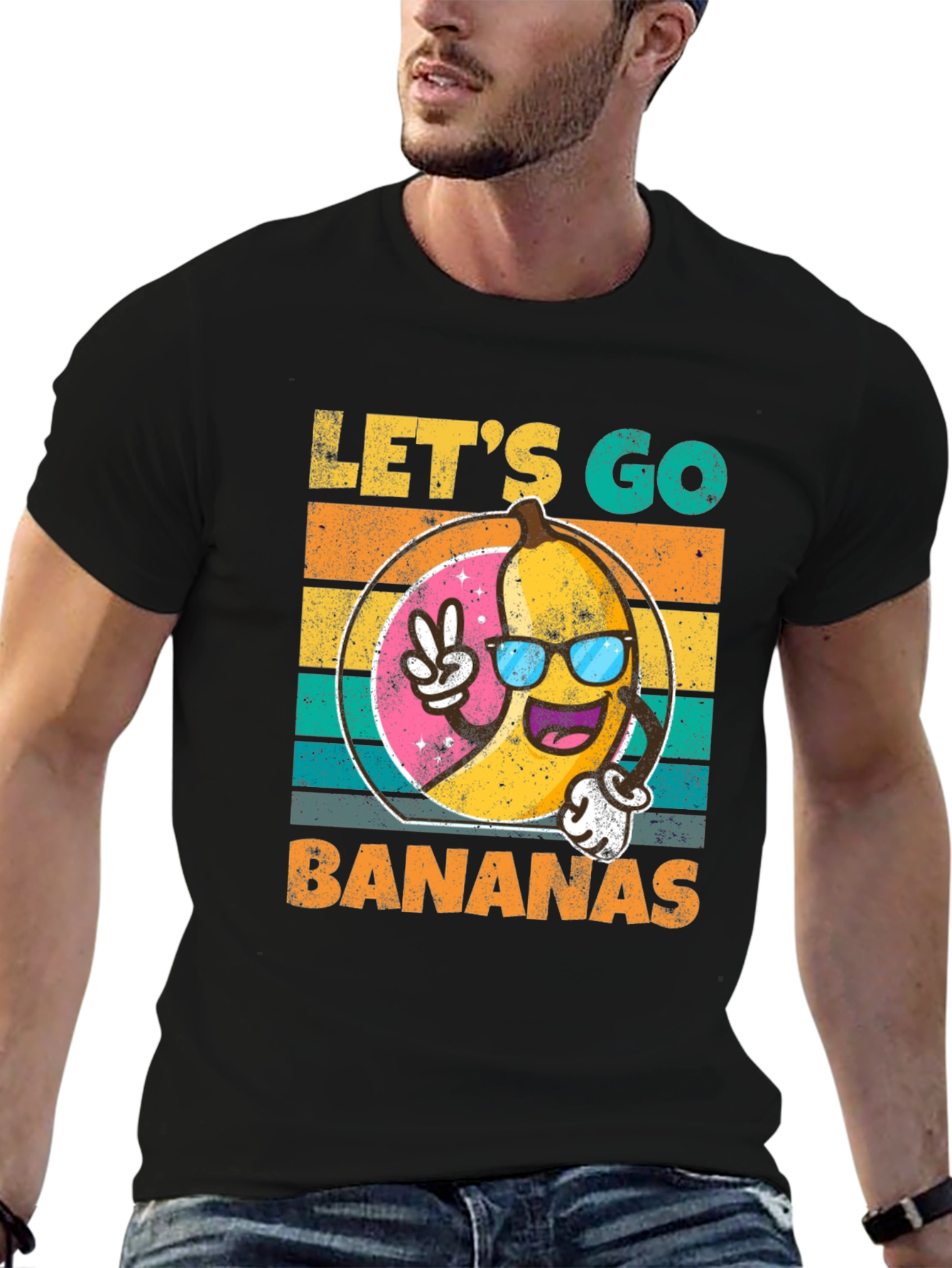 Lets Go Bananas T-Shirt - Retro Style Graphic Tee