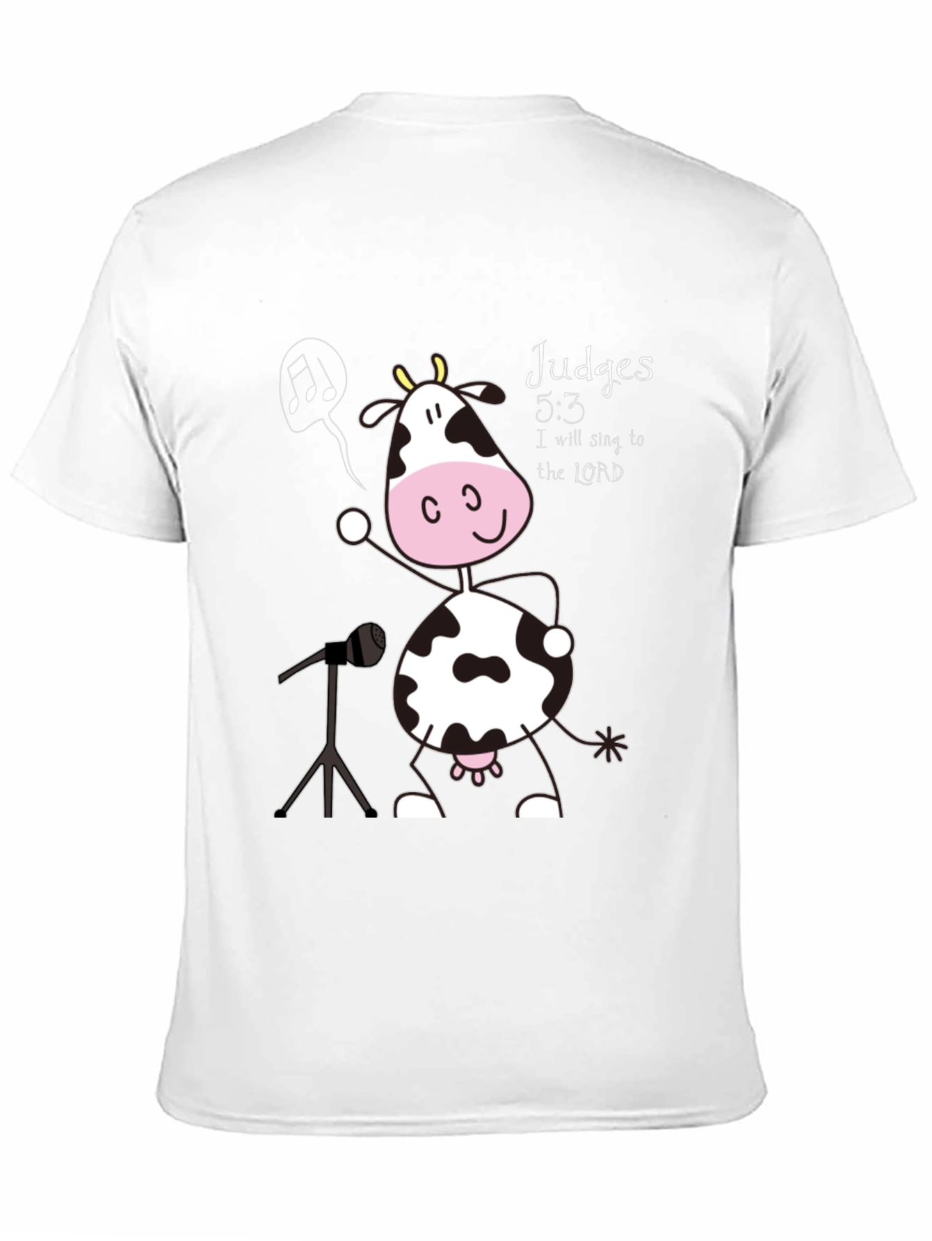 Singing Cow T-Shirt: Judges 5:3 Novelty Tee