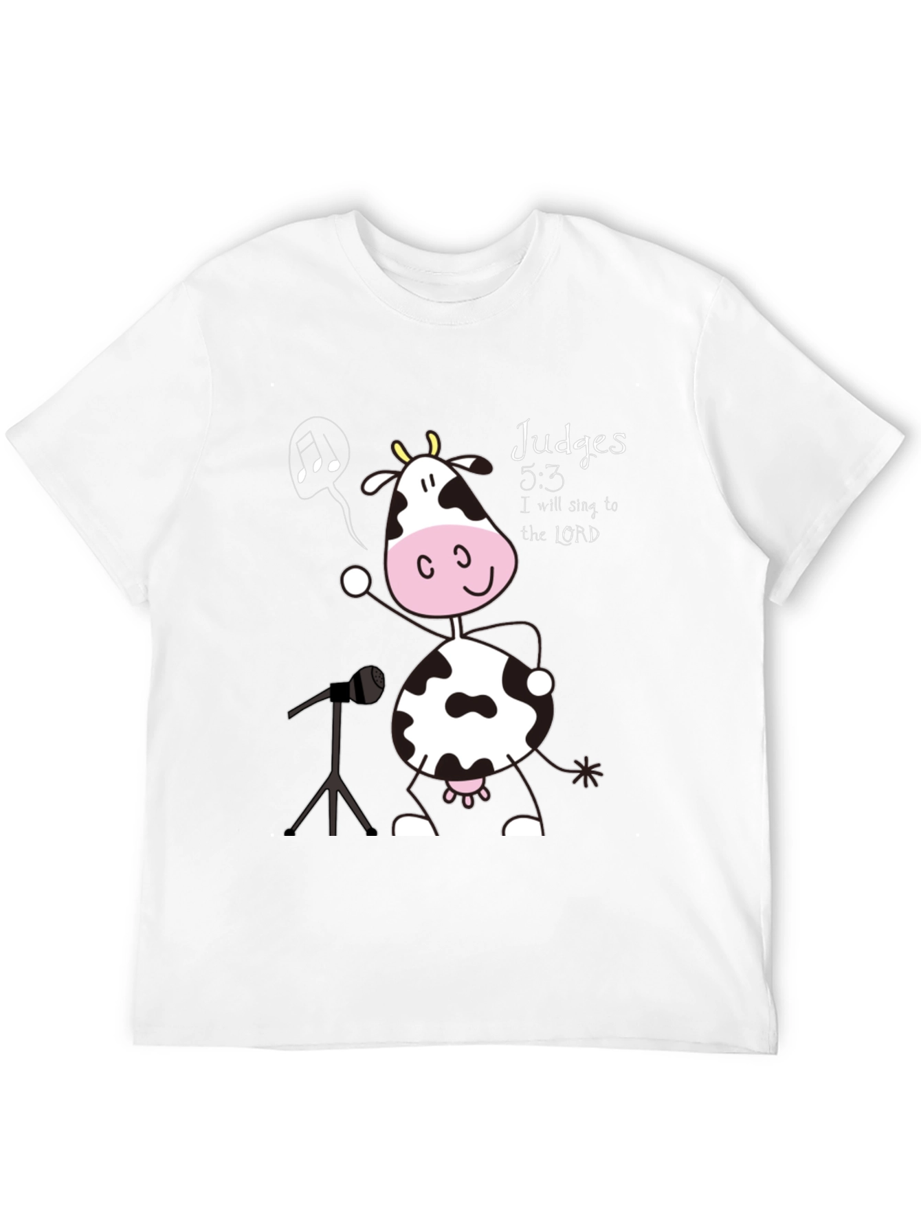 Singing Cow T-Shirt: Judges 5:3 Novelty Tee