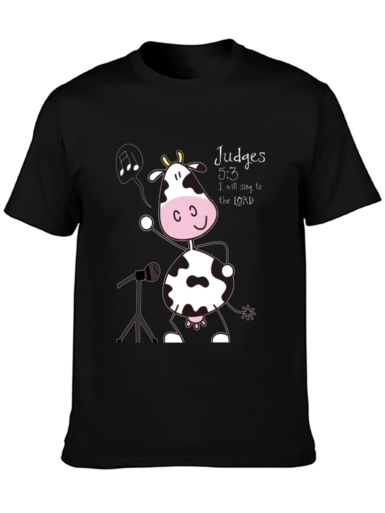 Singing Cow T-Shirt: Judges 5:3 Novelty Tee
