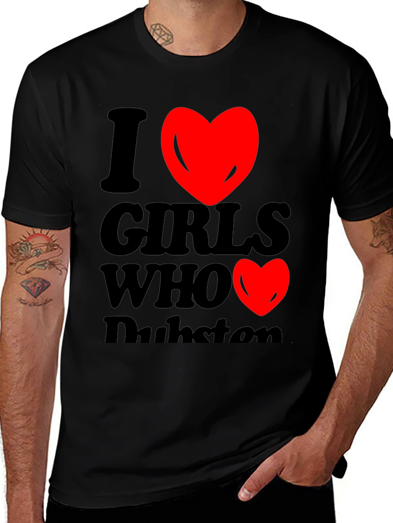 I Heart Girls Who Dubstep Black T-Shirt