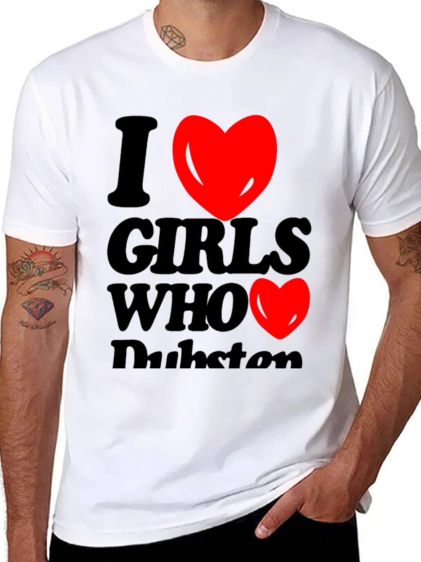 I Heart Girls Who Dubstep Black T-Shirt
