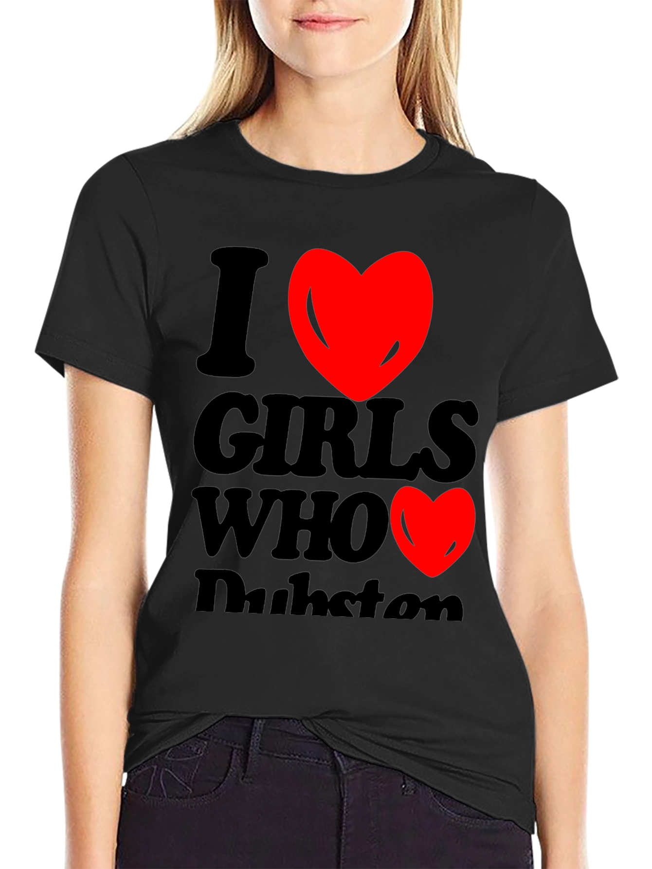 I Heart Girls Who Dubstep Black T-Shirt