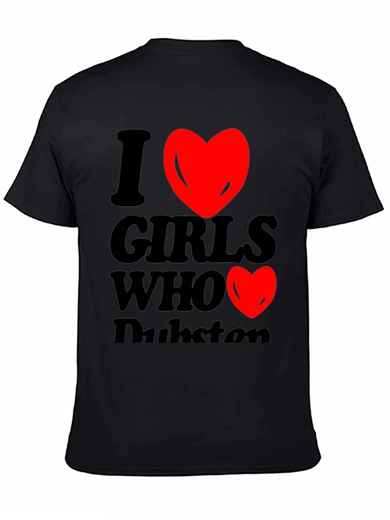 I Heart Girls Who Dubstep Black T-Shirt