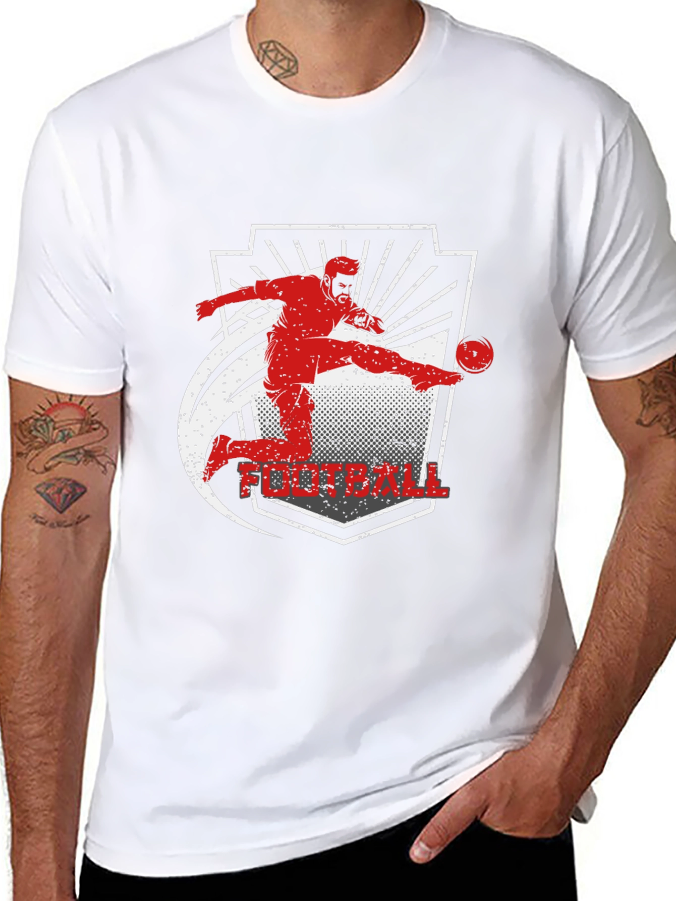 Football Kick Black T-Shirt