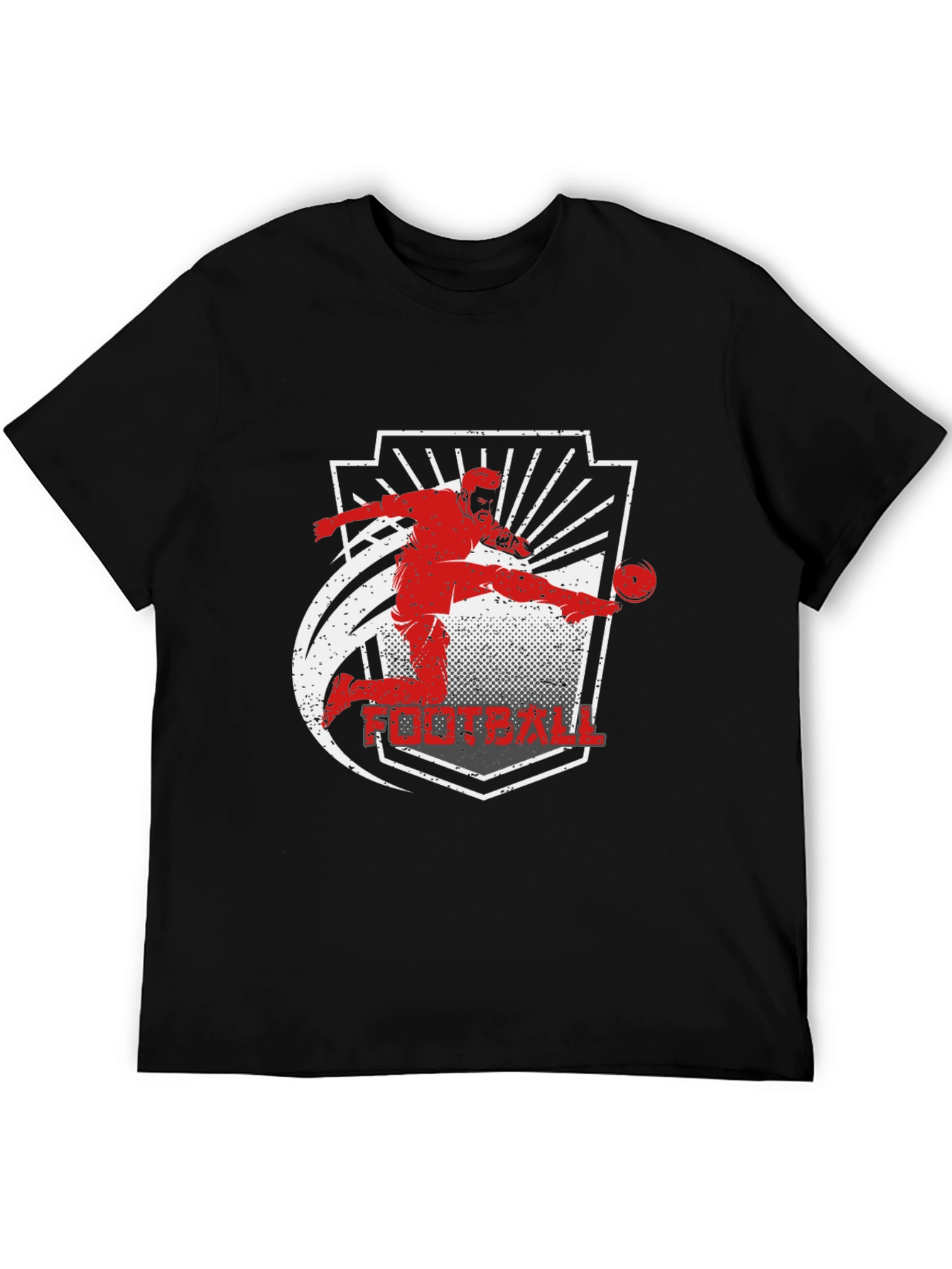 Football Kick Black T-Shirt