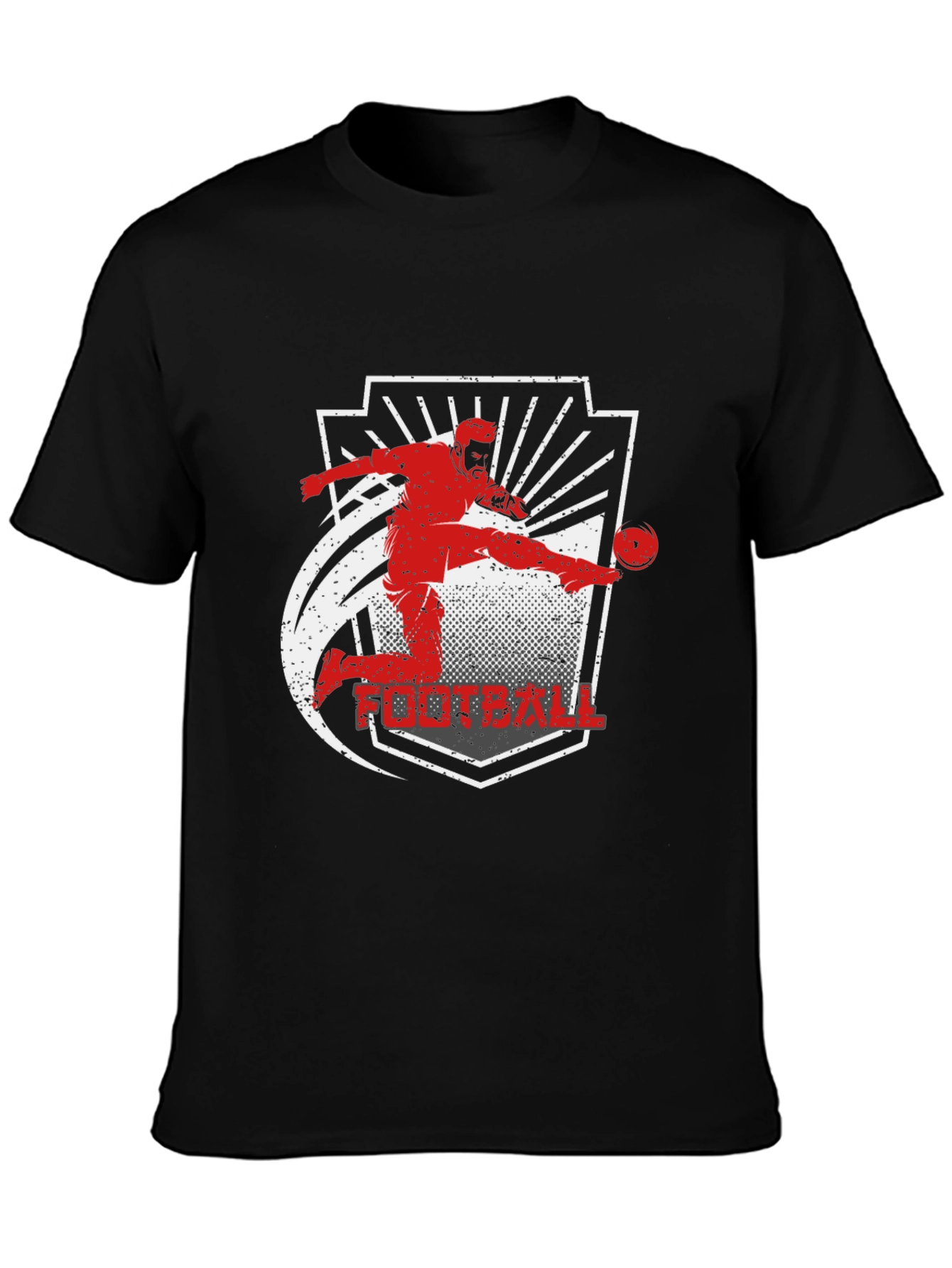 Football Kick Black T-Shirt