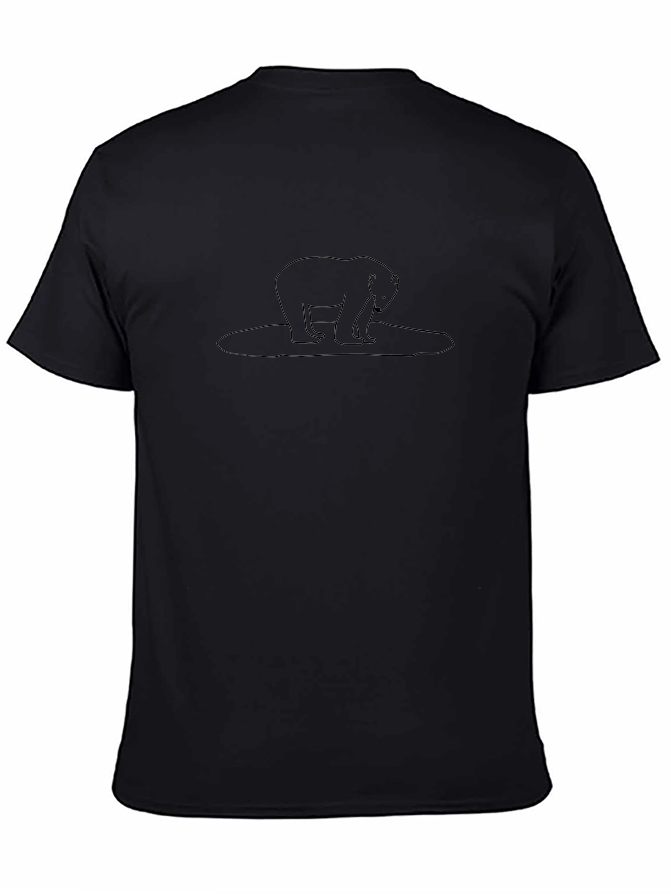 Minimalist Black Bear Outline T-Shirt