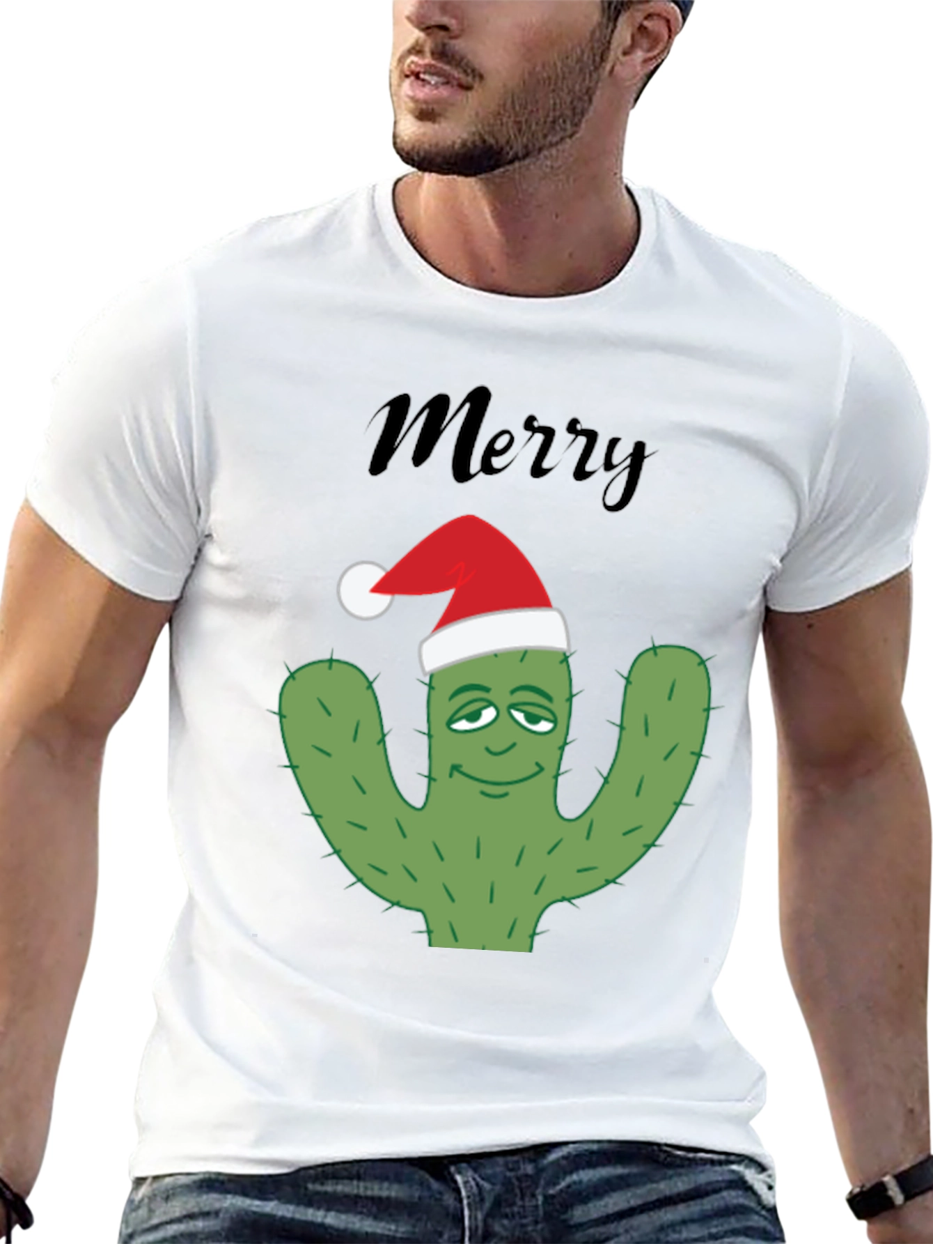 Merry Cactus Christmas T-Shirt - Holiday Apparel