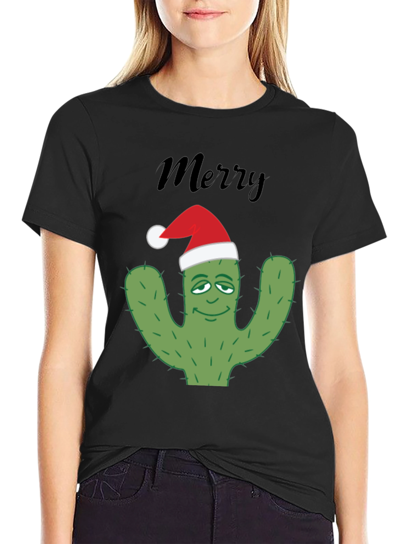 Merry Cactus Christmas T-Shirt - Holiday Apparel
