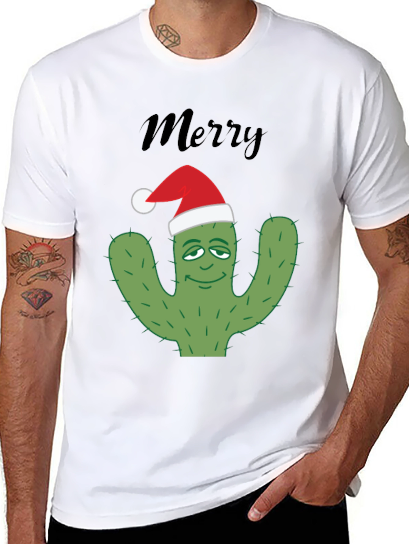 Merry Cactus Christmas T-Shirt - Holiday Apparel