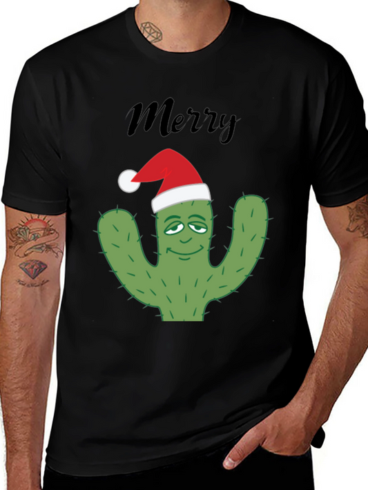 Merry Cactus Christmas T-Shirt - Holiday Apparel