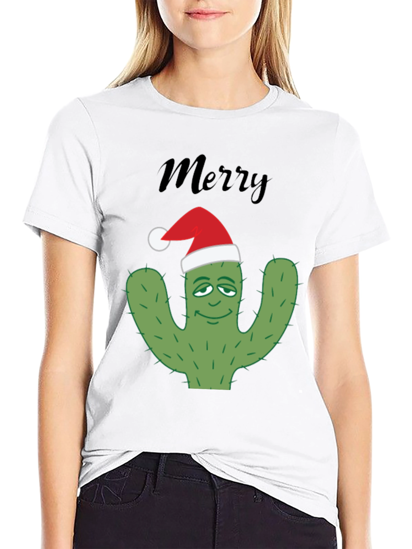 Merry Cactus Christmas T-Shirt - Holiday Apparel