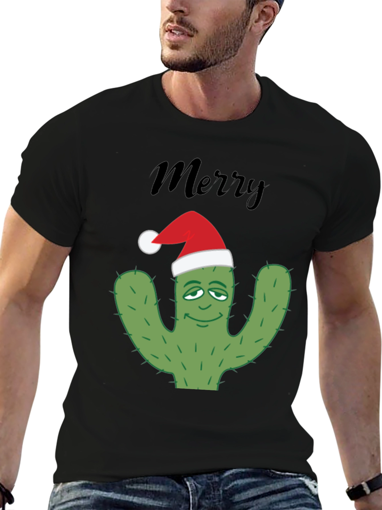 Merry Cactus Christmas T-Shirt - Holiday Apparel