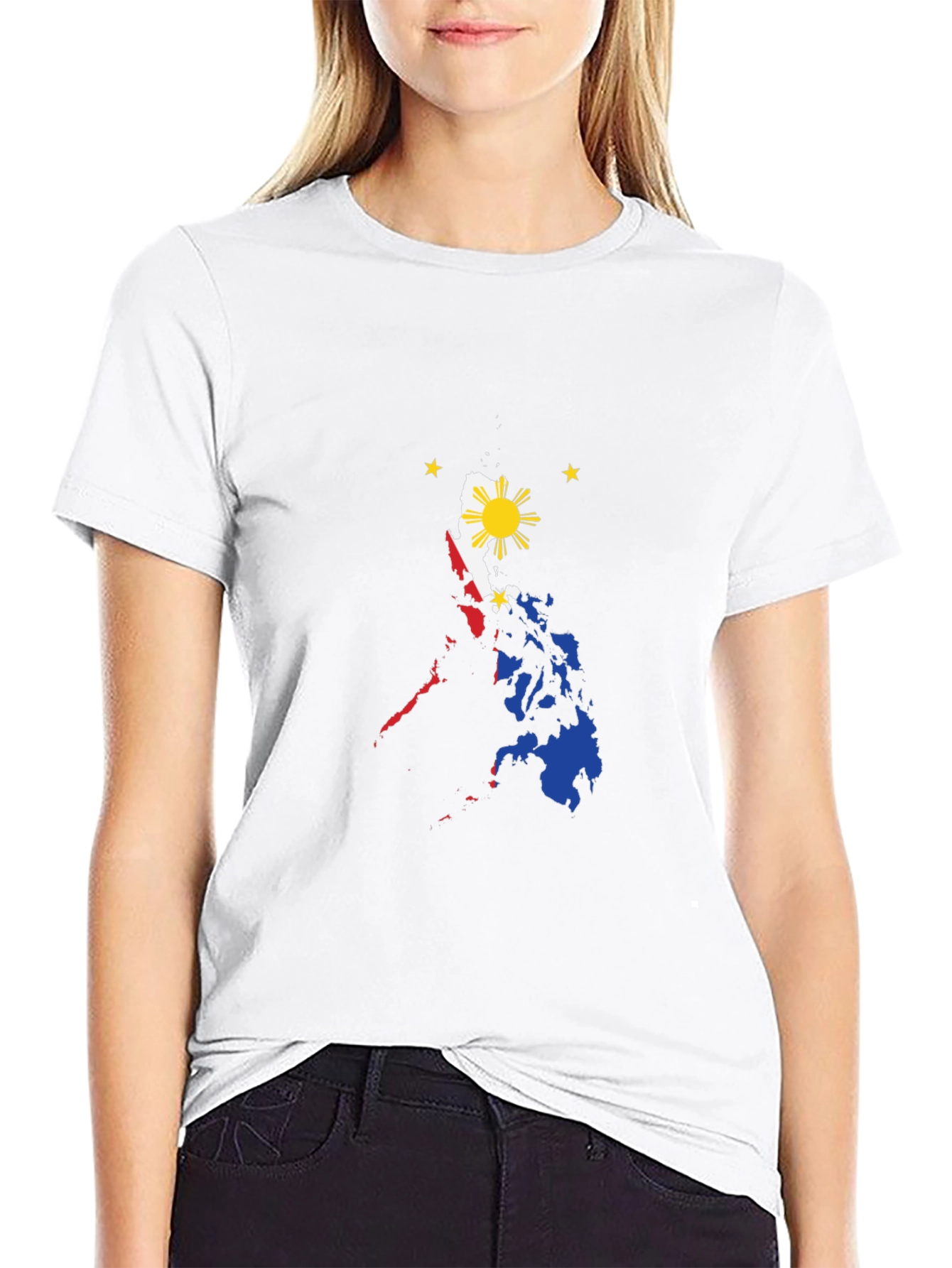 Philippine Flag T-Shirt - Black Cotton Tee