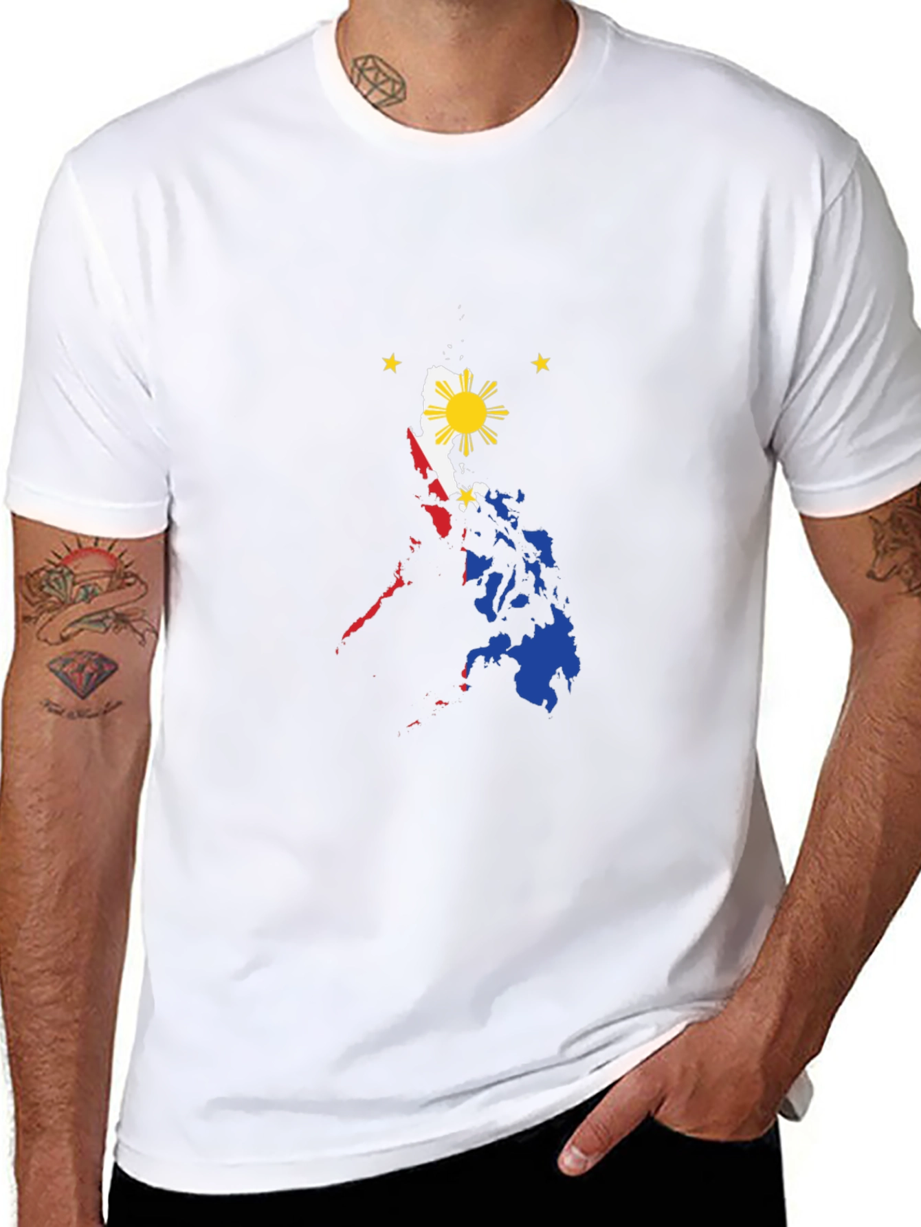 Philippine Flag T-Shirt - Black Cotton Tee