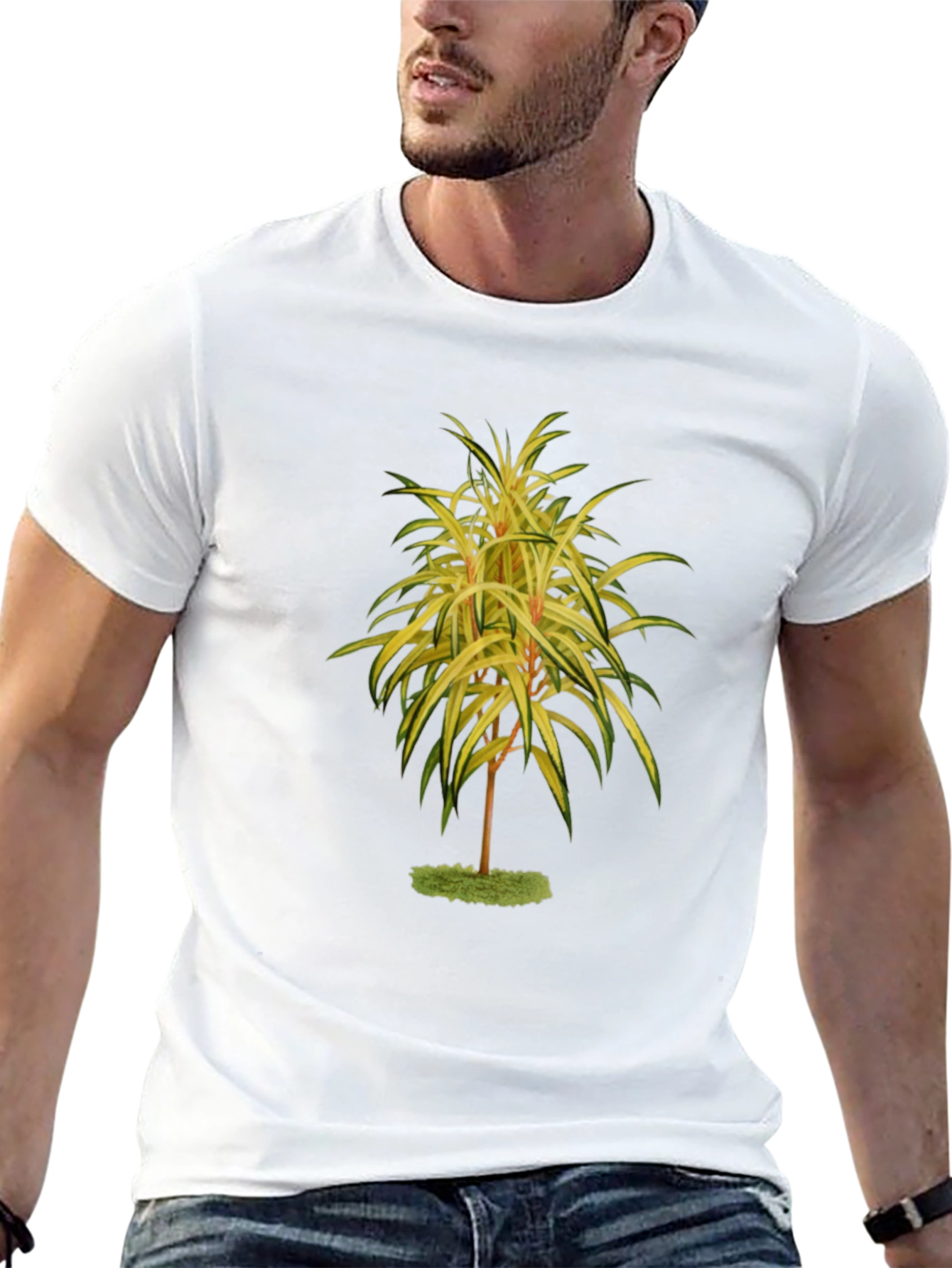 Botanical Tree Print Black T-Shirt