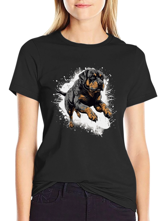 Rottweiler Dog Graphic T-Shirt - Black