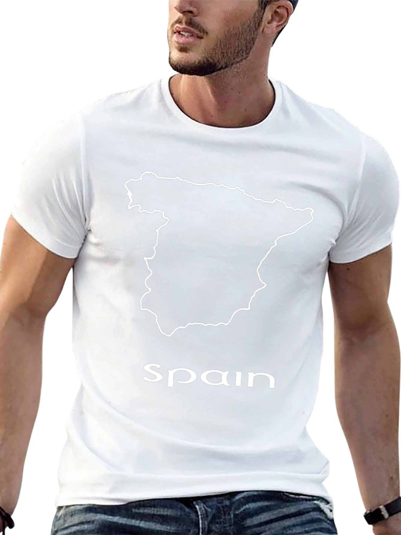 Spain Outline Black T-Shirt - Country Pride