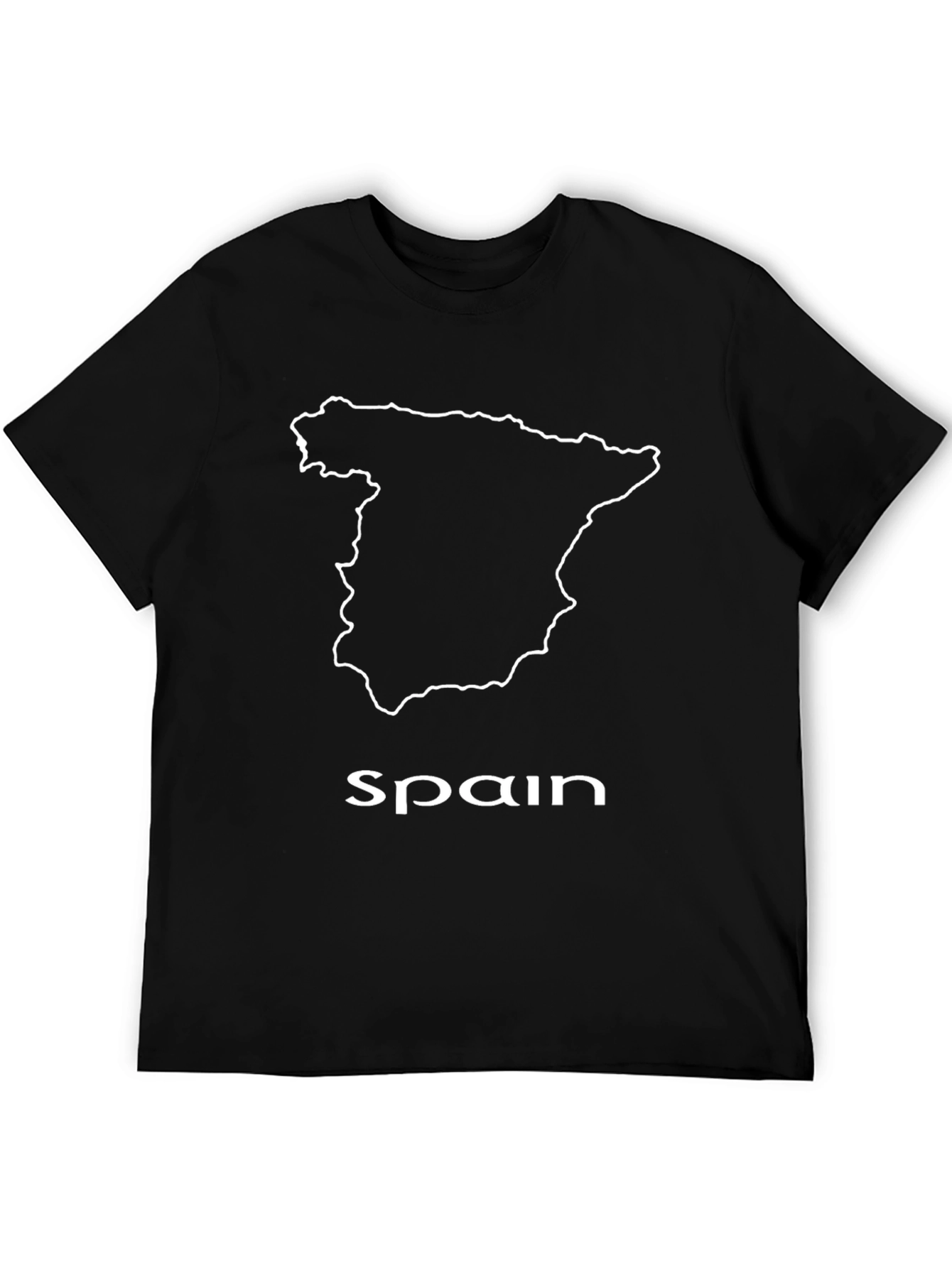 Spain Outline Black T-Shirt - Country Pride