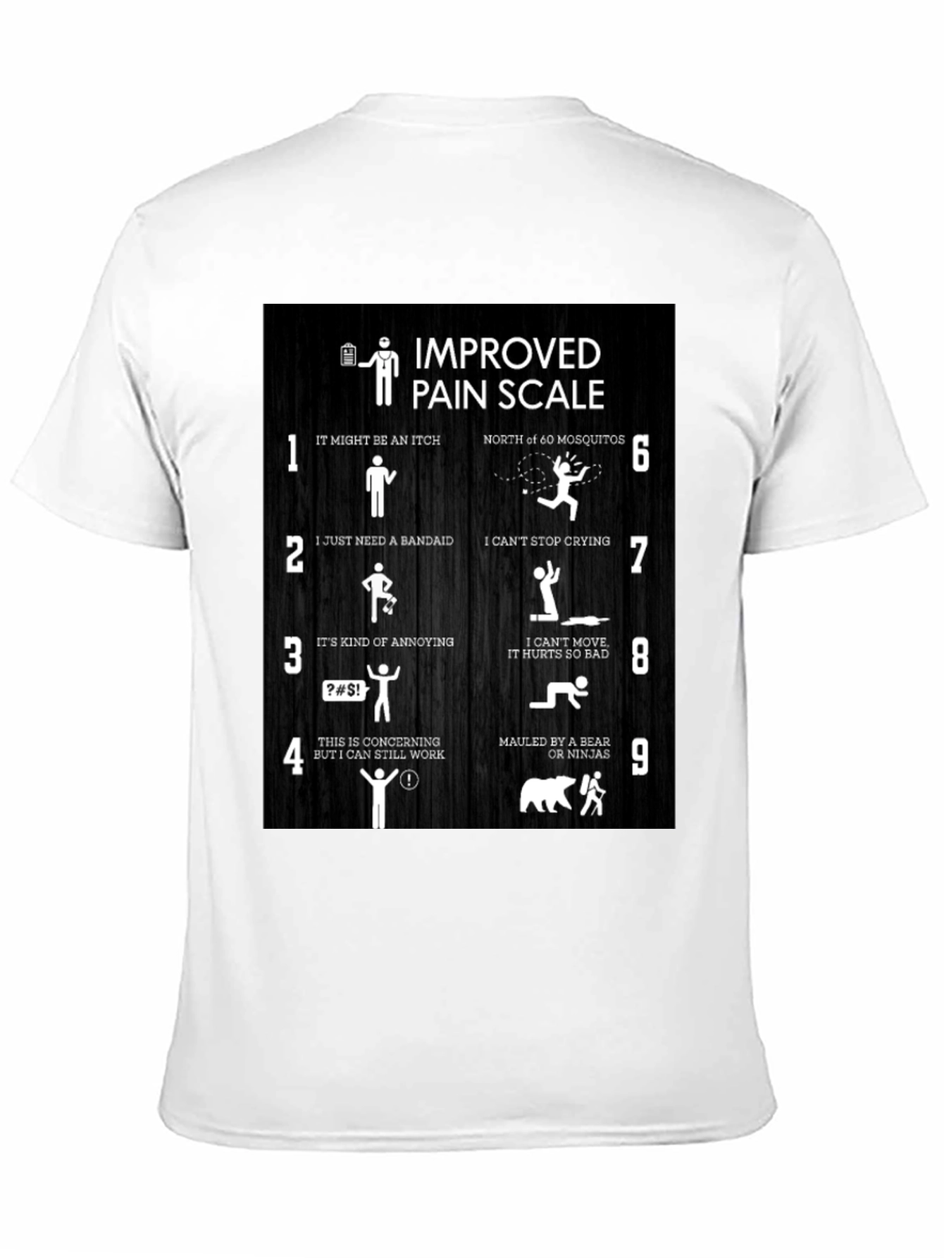 Improved Pain Scale Graphic Tee - Black Cotton T-Shirt