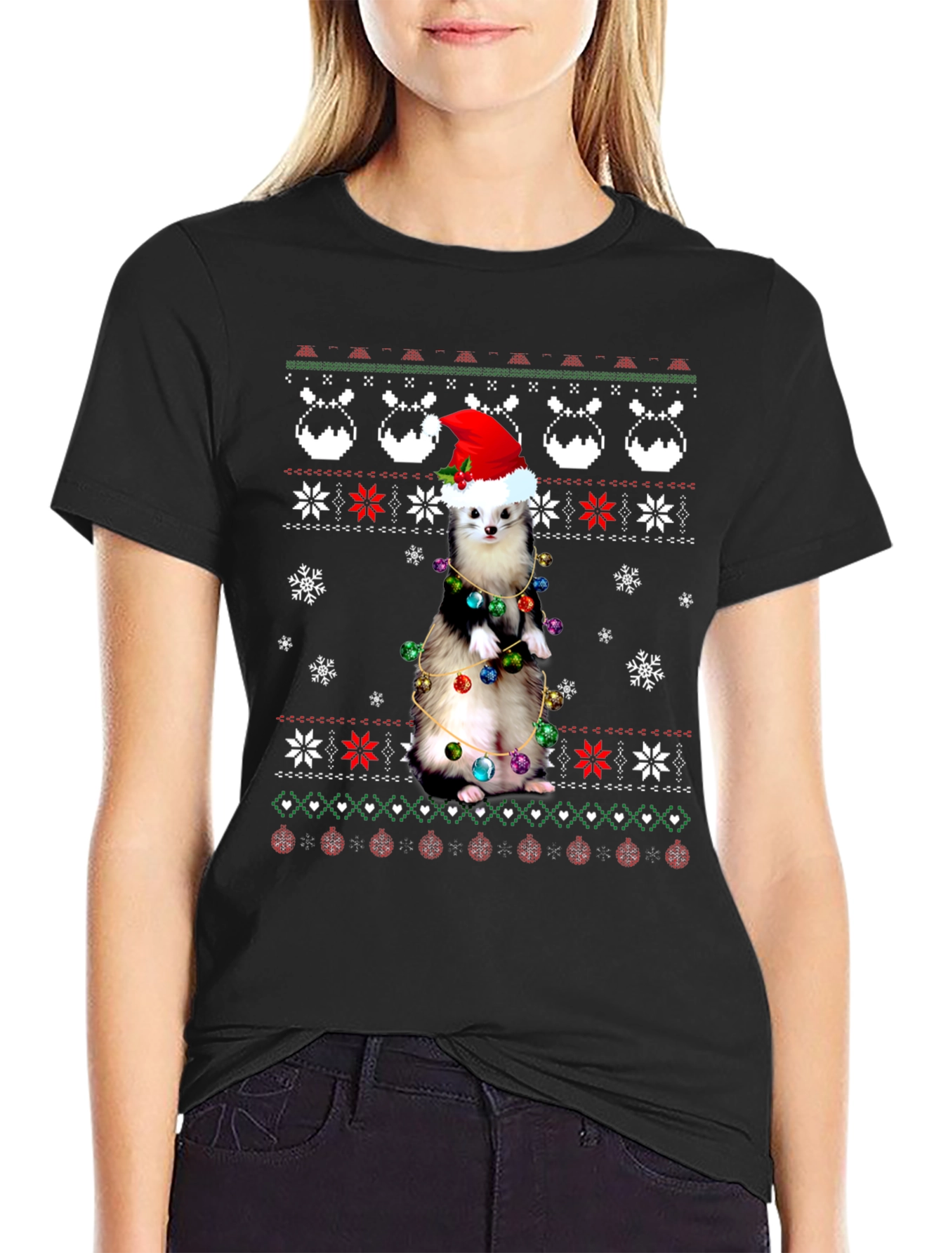 Festive Ferret Christmas T-Shirt