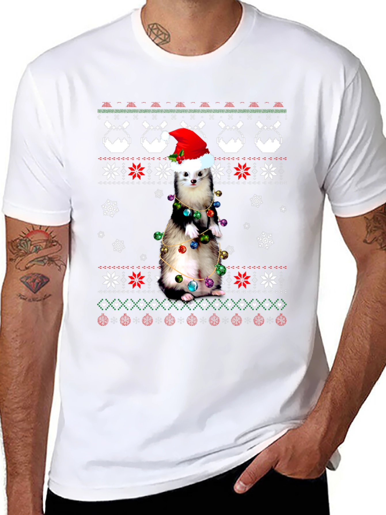 Festive Ferret Christmas T-Shirt