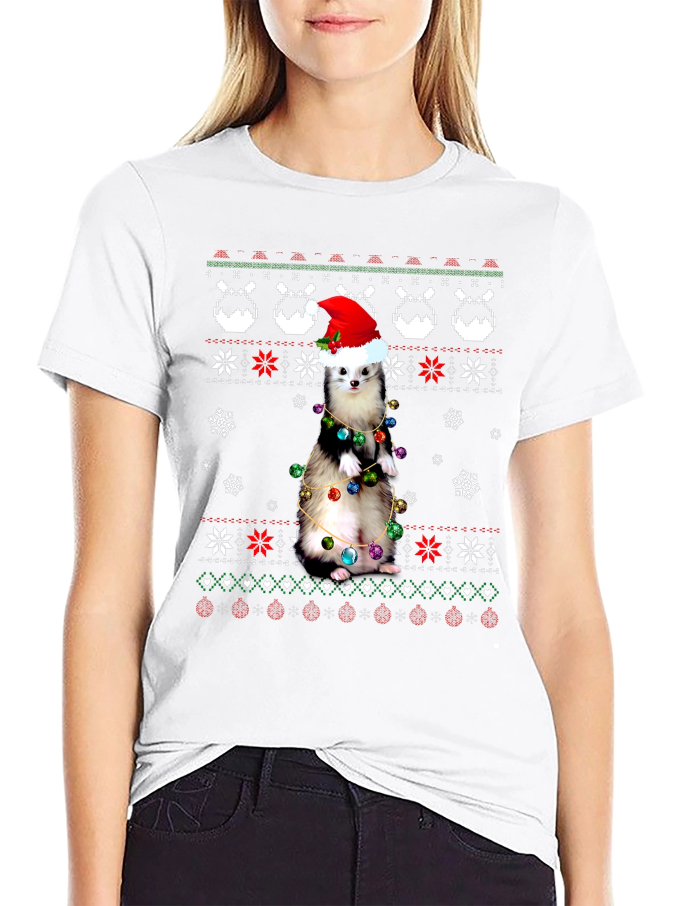 Festive Ferret Christmas T-Shirt