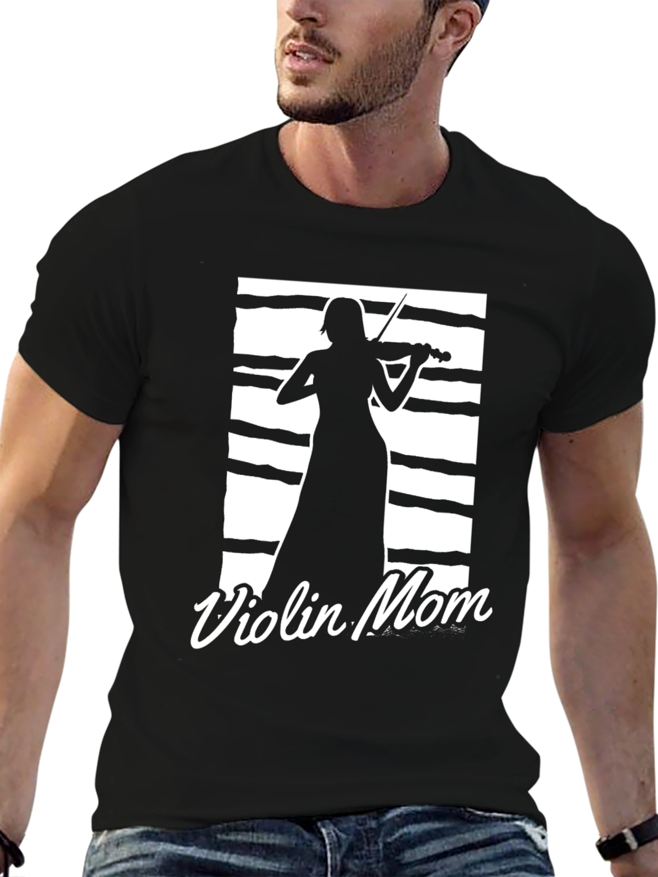 Violin Mom Black T-Shirt