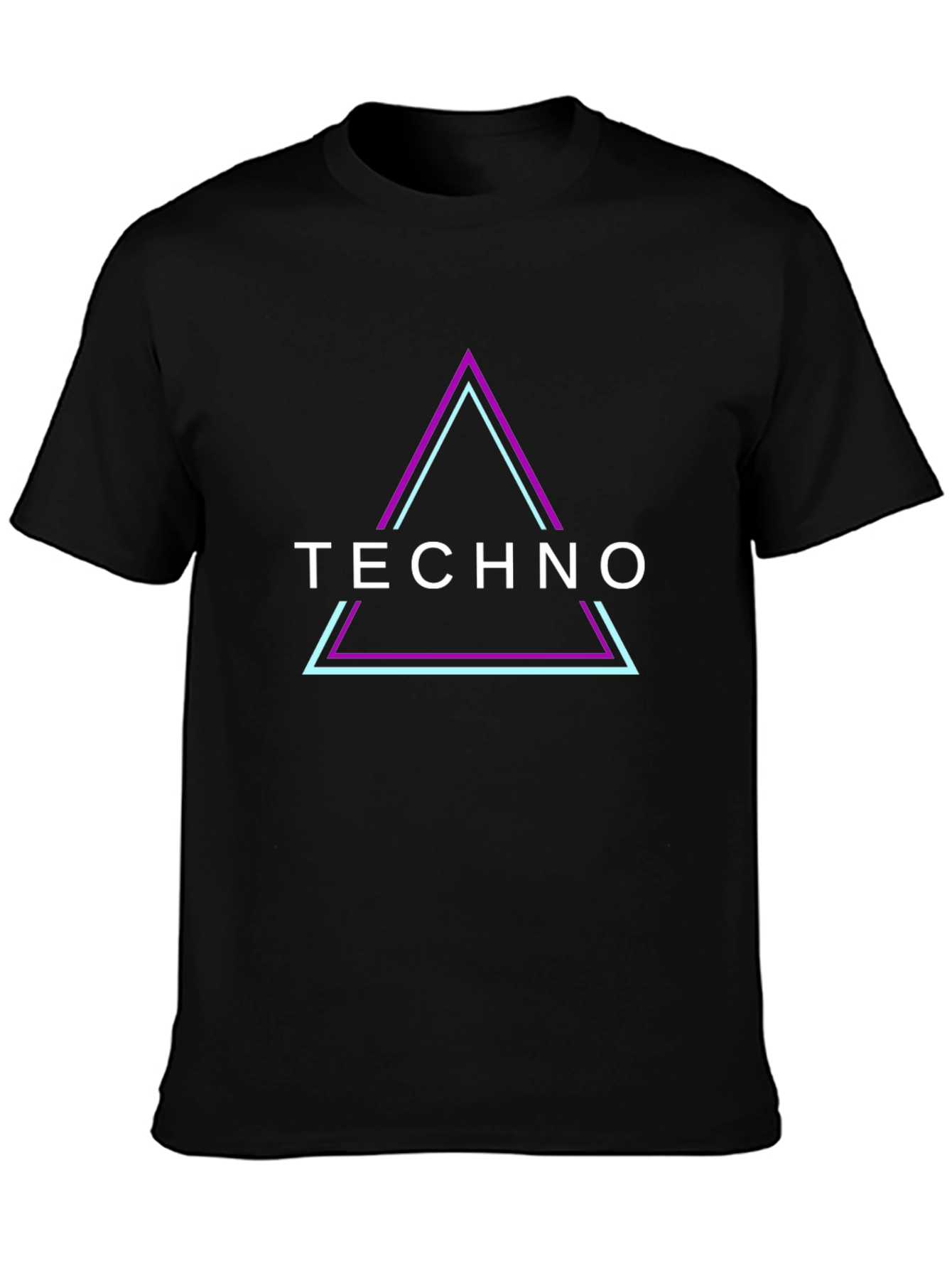 Techno Triangle Graphic Black T-Shirt