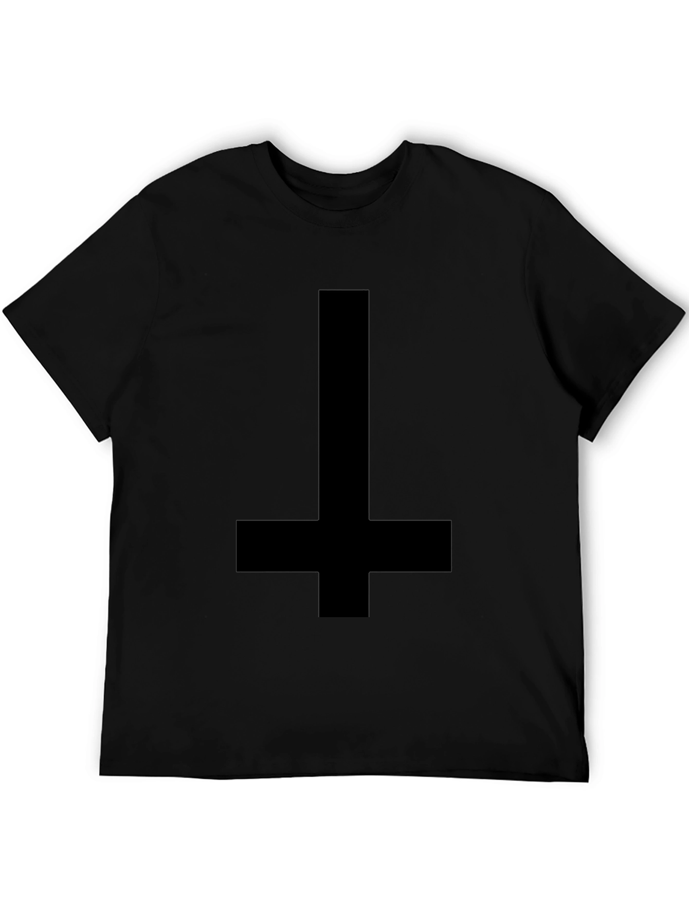 Inverted Cross Graphic Black T-Shirt