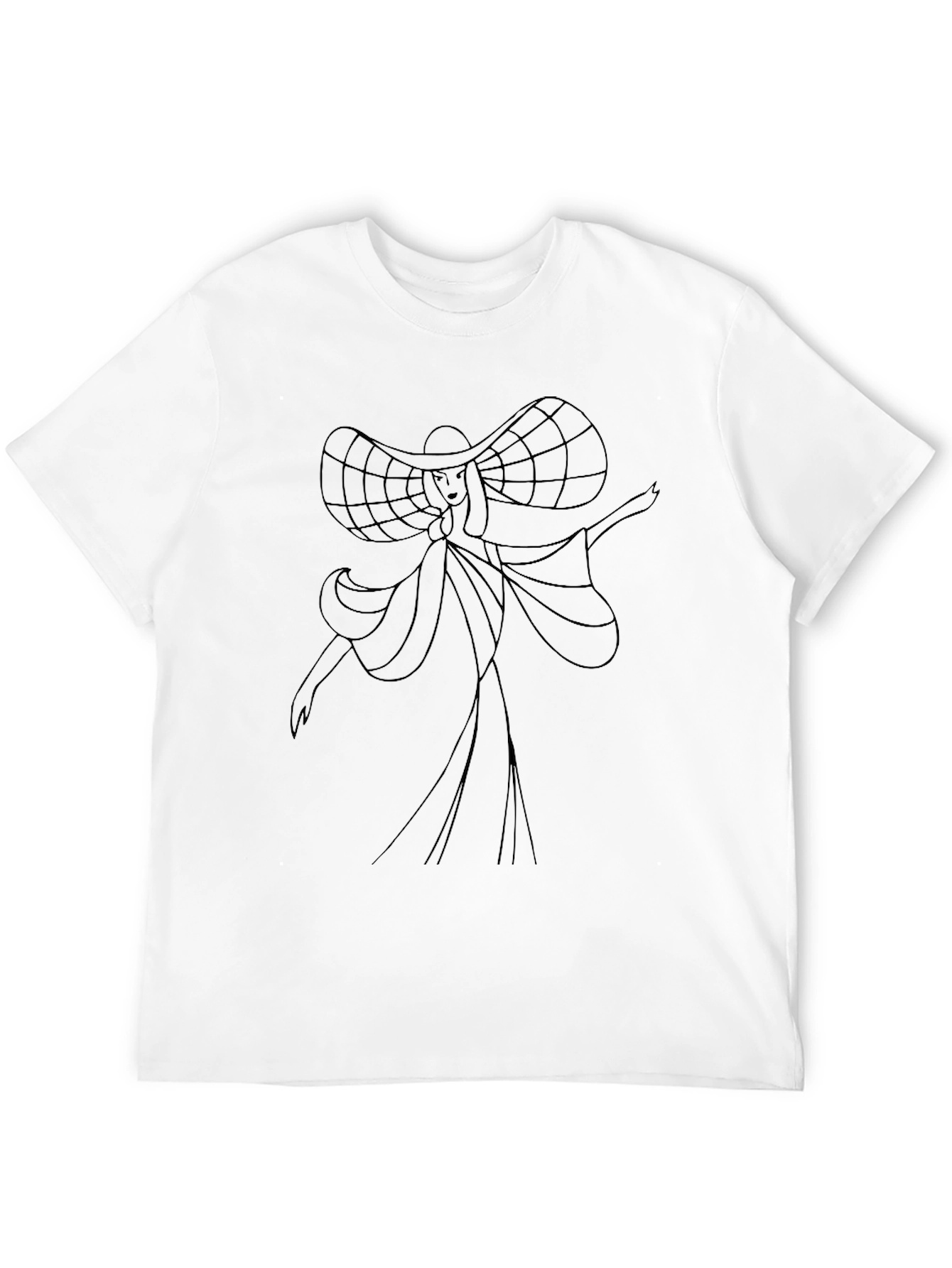 Elegant Woman Graphic Tee - Black Cotton