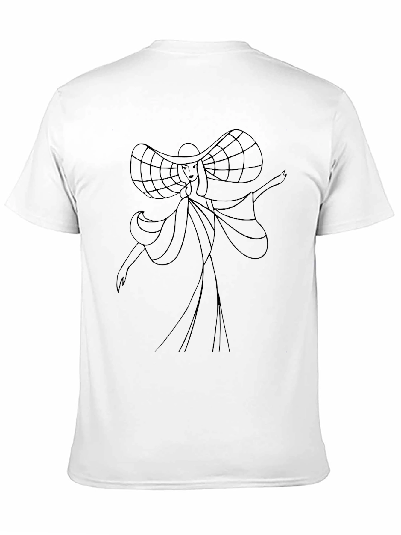 Elegant Woman Graphic Tee - Black Cotton
