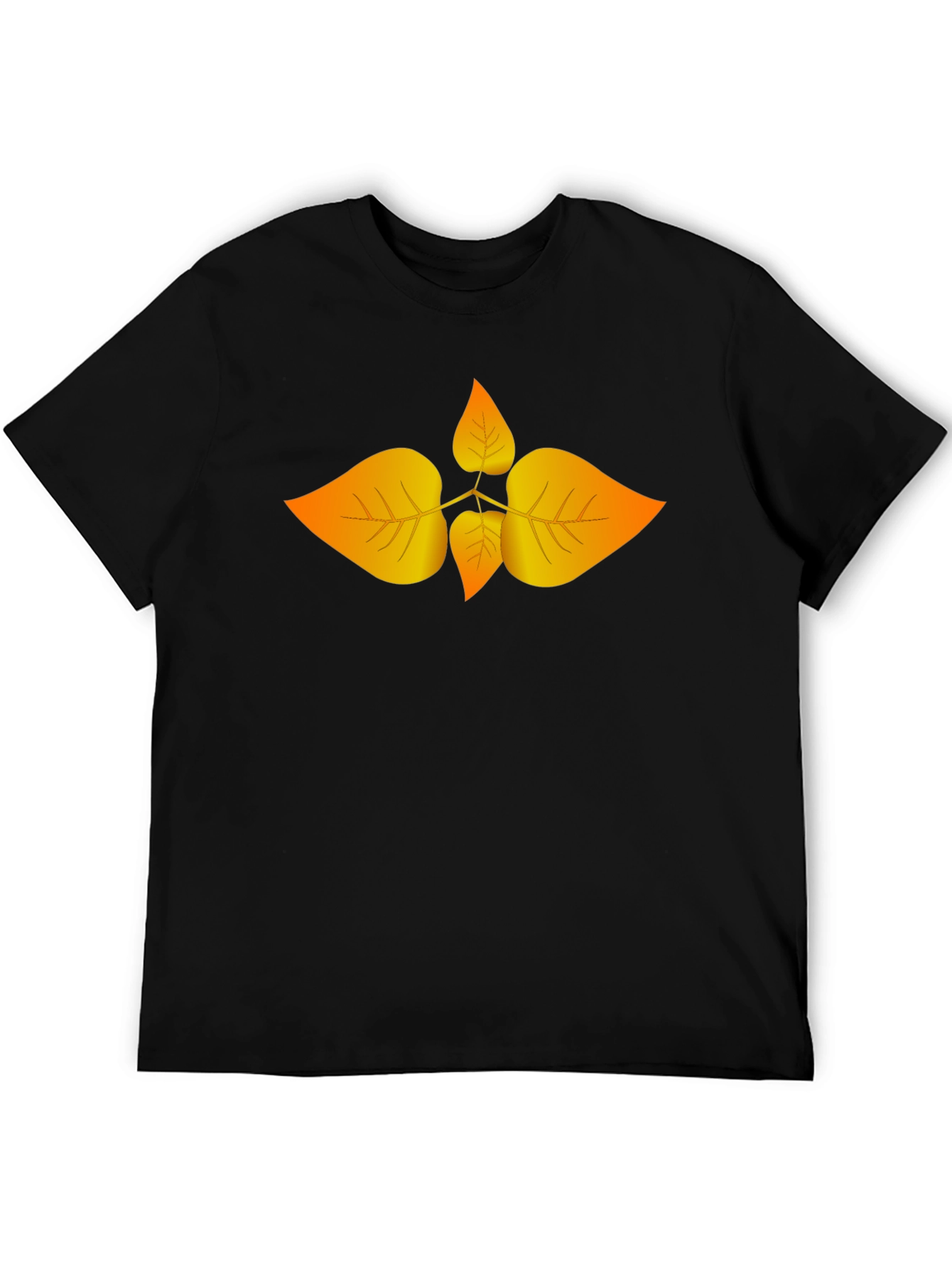 Autumn Leaf Graphic Black T-Shirt