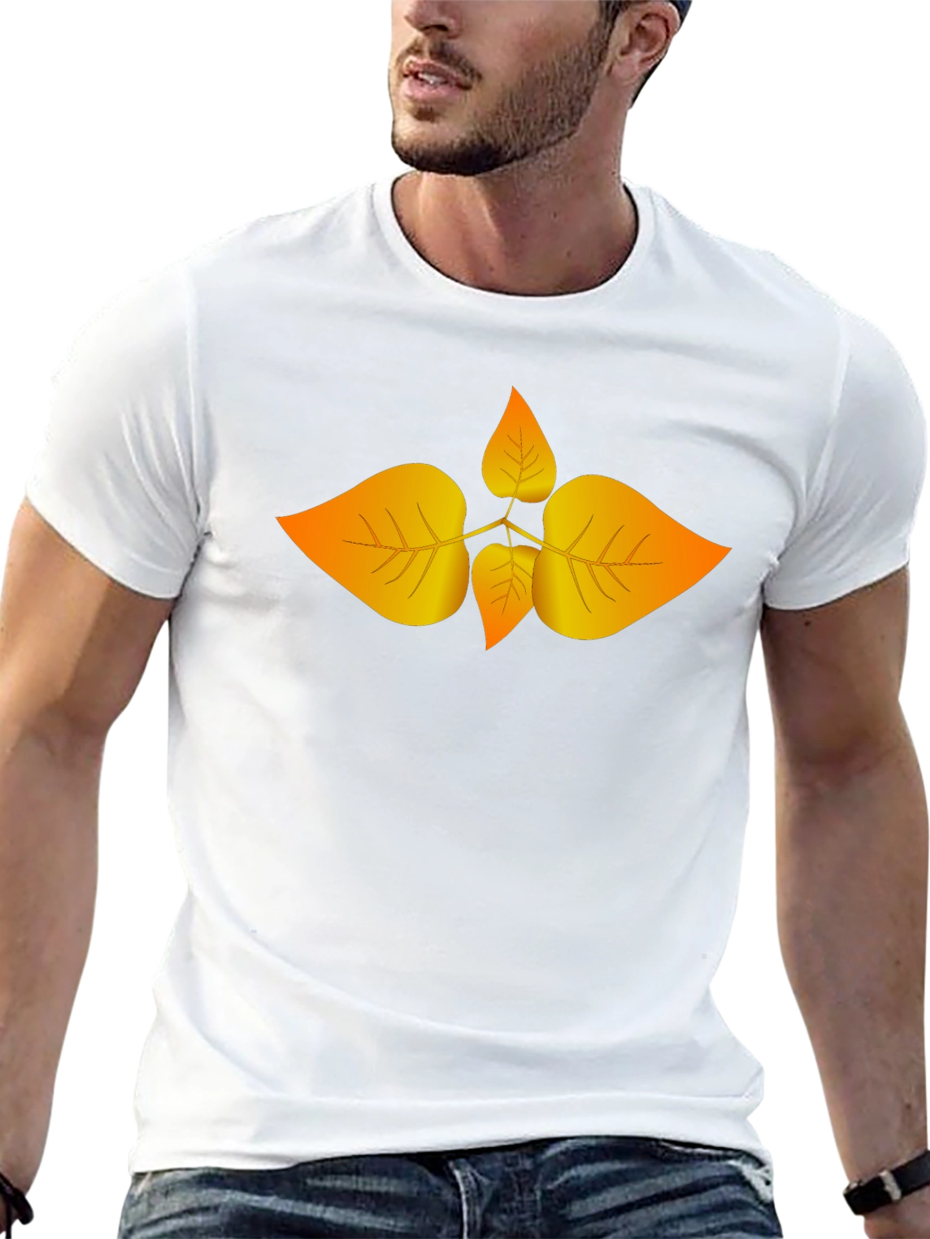 Autumn Leaf Graphic Black T-Shirt