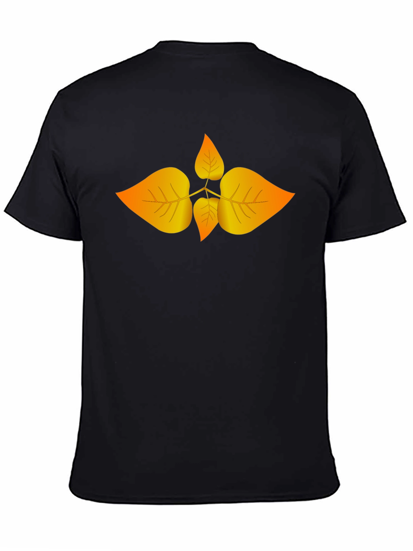 Autumn Leaf Graphic Black T-Shirt