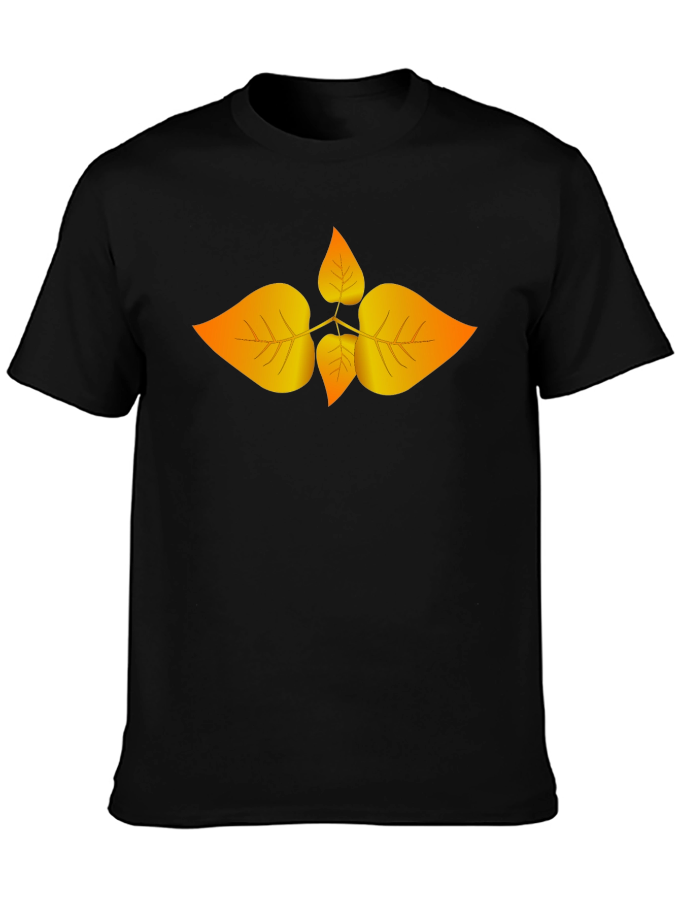 Autumn Leaf Graphic Black T-Shirt