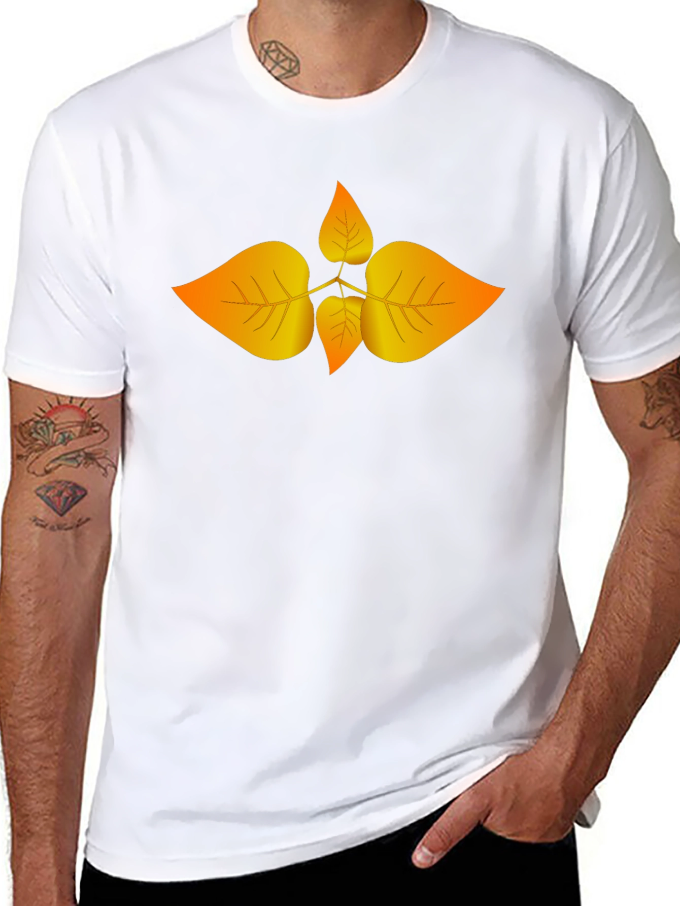 Autumn Leaf Graphic Black T-Shirt