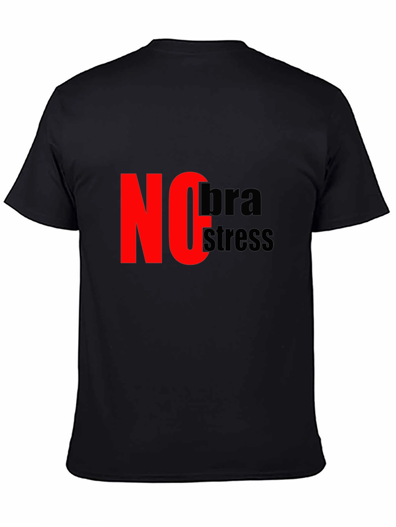 No Bra No Stress Black T-Shirt