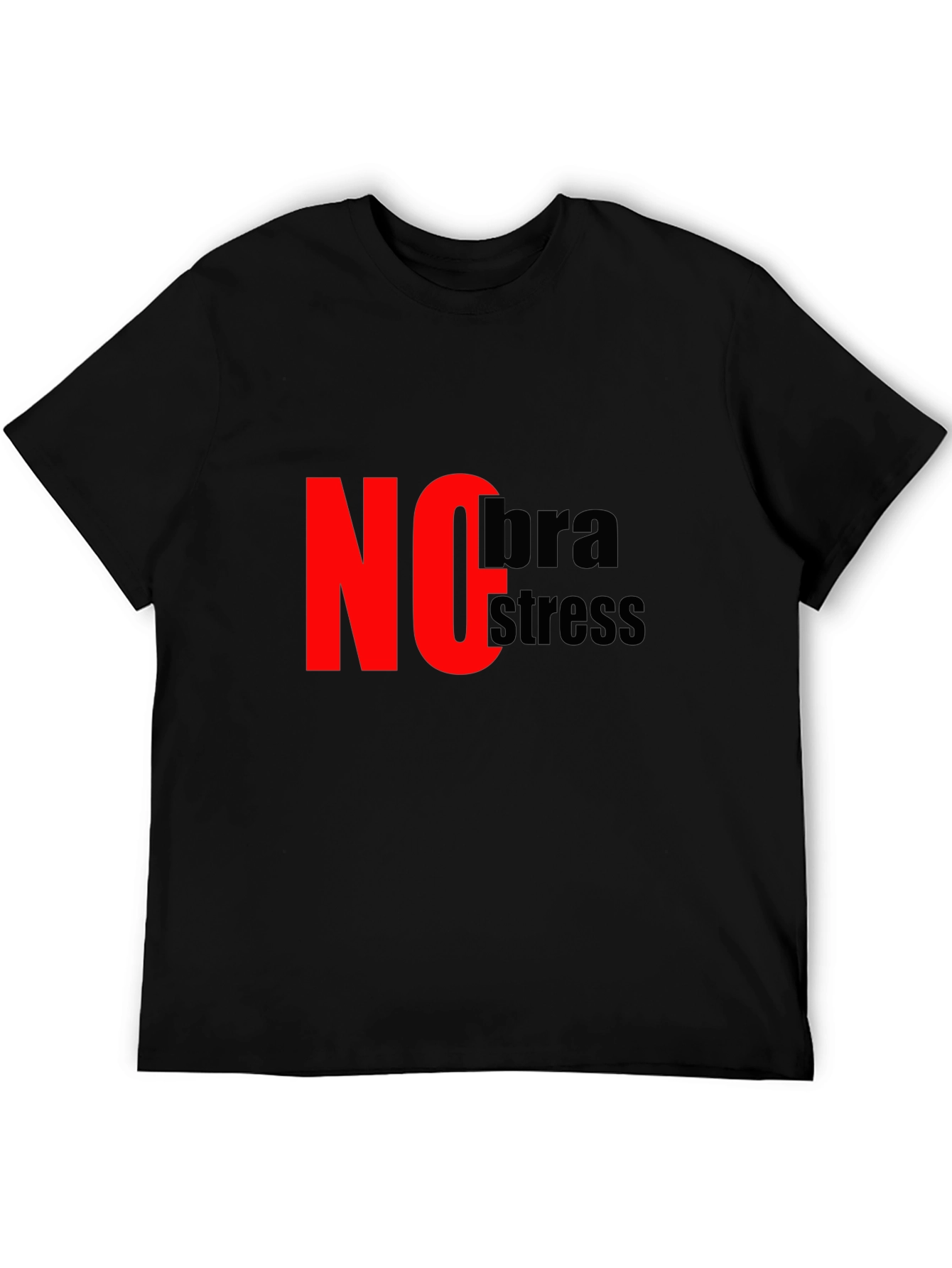 No Bra No Stress Black T-Shirt