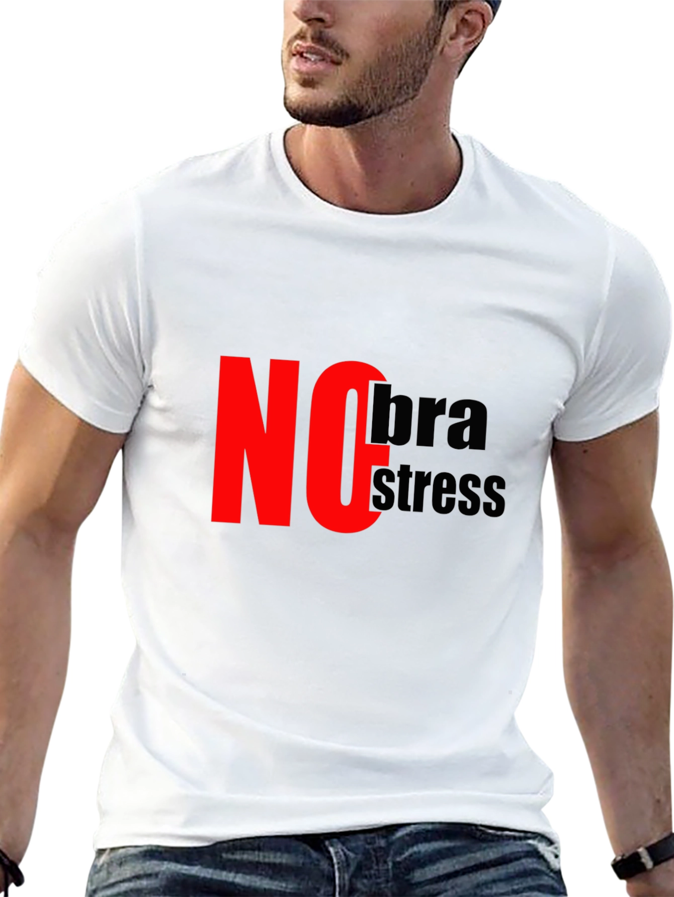 No Bra No Stress Black T-Shirt