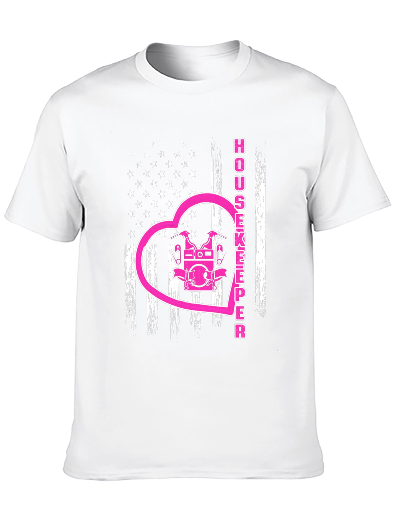 Housekeeper USA Flag Heart T-Shirt