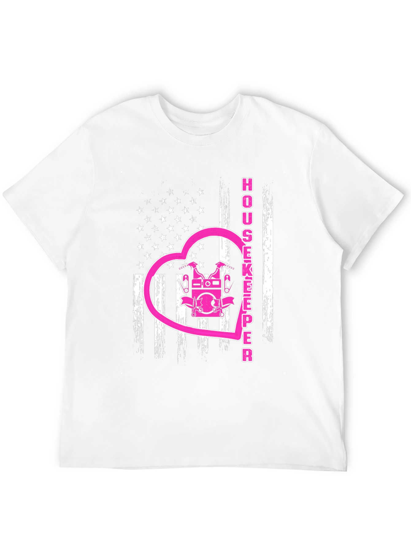 Housekeeper USA Flag Heart T-Shirt
